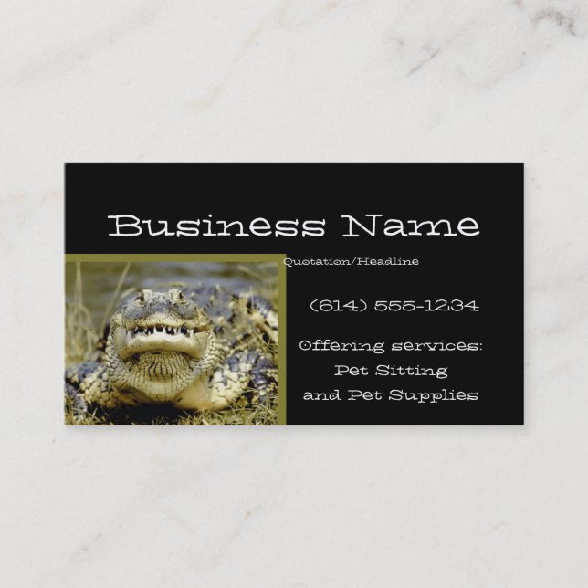 Alligator Animal Business Card (Front)