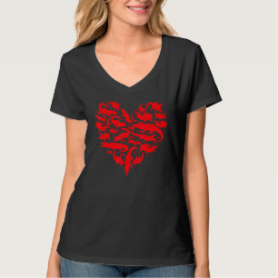 Alligator Animal Lover Funny Heart Alligator Valen T-Shirt