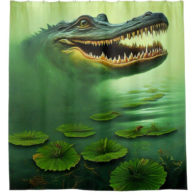 Alligator Art Shower Curtain (Front)