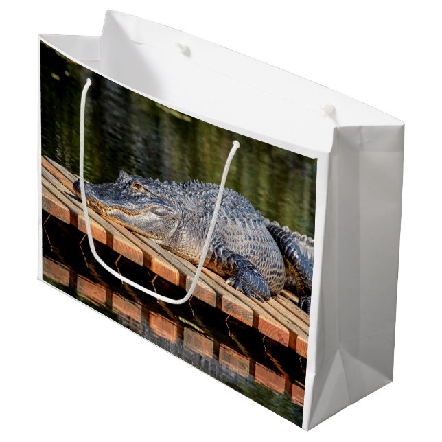 Alligator at Homosassa Springs Wildlife State Park Large Gift Bag (Front Angled)
