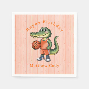 Alligator Basketball Birthday Party For Boys Napkin