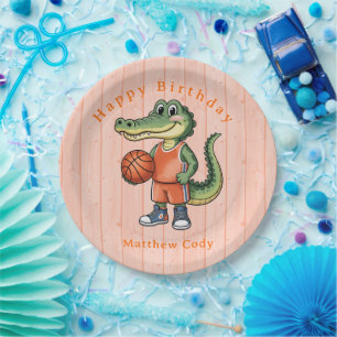 Alligator Basketball Birthday Party For Boys  Paper Plate