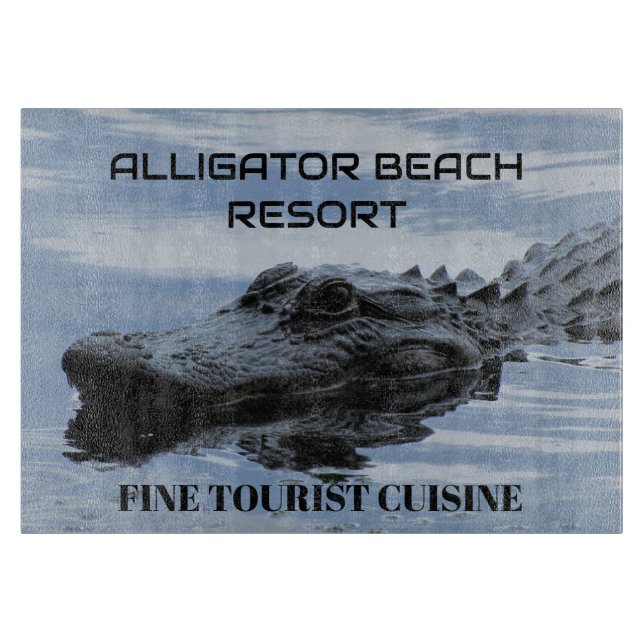 Alligator Beach Resort Glass  Cutting Board (Front)