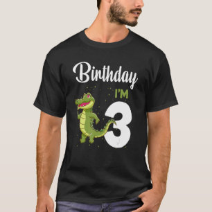 Alligator Birthday 3 Year Old Rabbit Kids Girls B T-Shirt