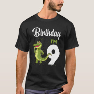 Alligator Birthday 9 Year Old Rabbit  Kids Girls B T-Shirt