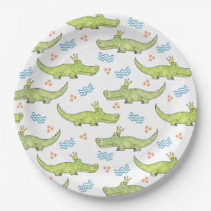 Alligator Birthday Paper Plate 9"