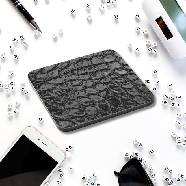 Alligator Black Faux Leather Coaster (Creator Uploaded)