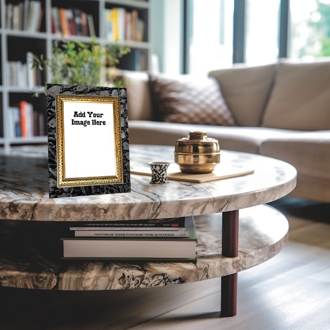 Alligator Black Faux Leather Gold Frame (Creator Uploaded)