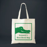 Alligator Book Tote Bag<br><div class="desc">One delightful alligator tote bag is a great book bag, gift bag, or birthday bag to personalise.</div>