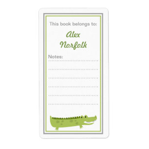 Alligator Bookplates with message area