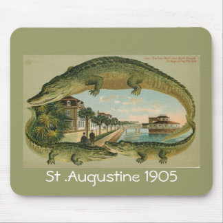 Alligator Border St Augustine Florida 1905, St ... Mouse Pad