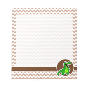 Alligator; Brown Chevron Notepad