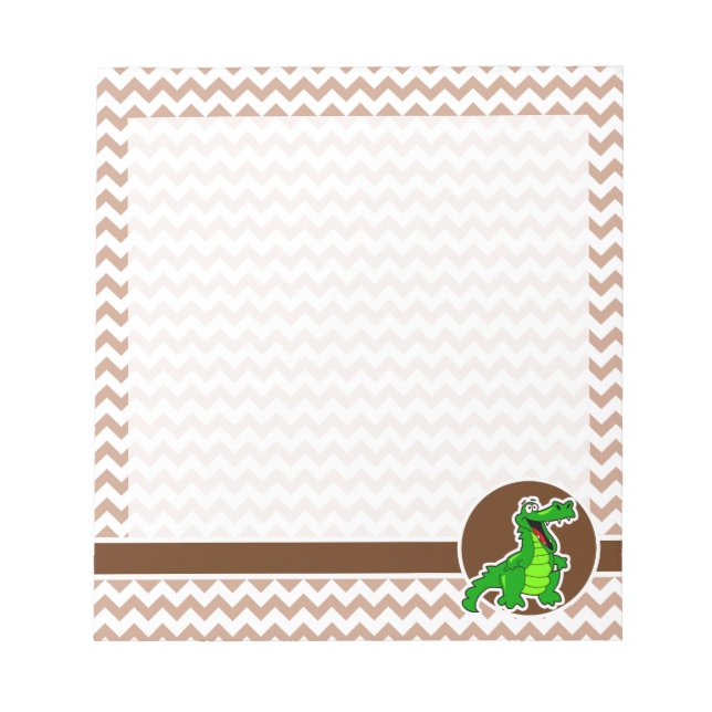 Alligator; Brown Chevron Notepad (Front)