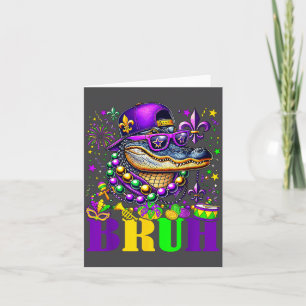 Alligator Bruh Mardi Gras Costume Carnival Teens B Card
