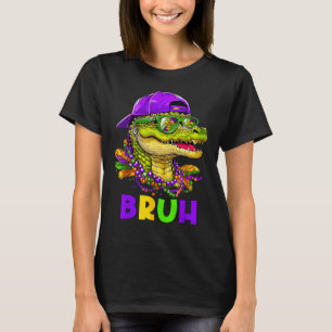 Alligator Bruh Mardi Gras Costume Carnival Teens B T-Shirt