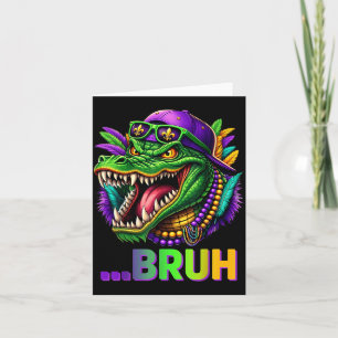 Alligator Bruh Mardi Gras Costume Men Women Kids  Card
