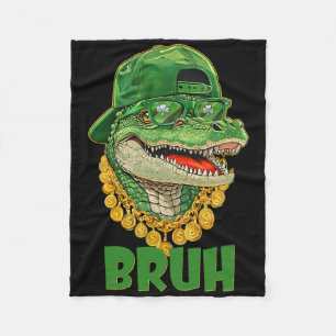 Alligator Bruh St Patricks Day Costume Teens Boys  Fleece Blanket