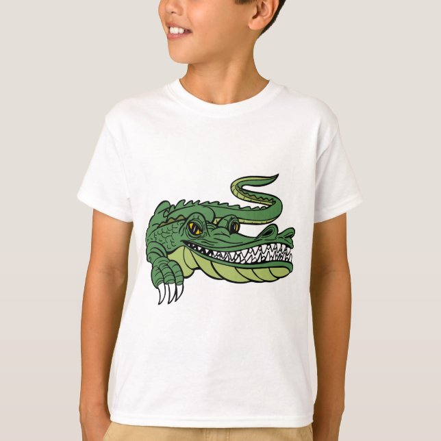 Alligator Cartoon Character T-Shirt (Front)