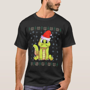 Alligator Christmas Santa Hat Crocodile T-Shirt