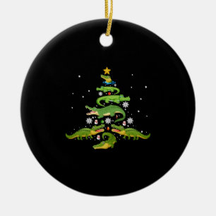 Alligator Christmas Tree Cute Xmas Lover Lights Ceramic Tree Decoration