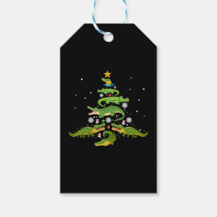 Alligator Christmas Tree Cute Xmas Lover Lights Gift Tags