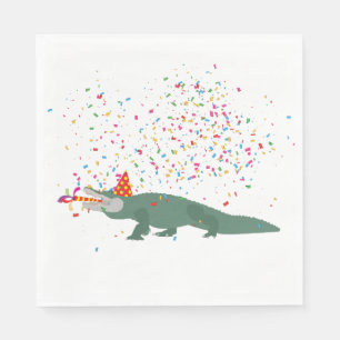 Alligator Crocodile - Animals Having a Party  Napkin