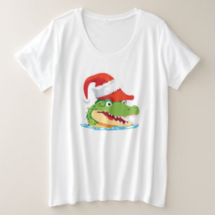 Alligator crocodile Santa Christmas Costume Squad Plus Size T-Shirt