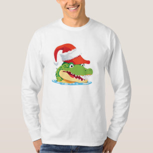 Alligator crocodile Santa Christmas Costume Squad T-Shirt