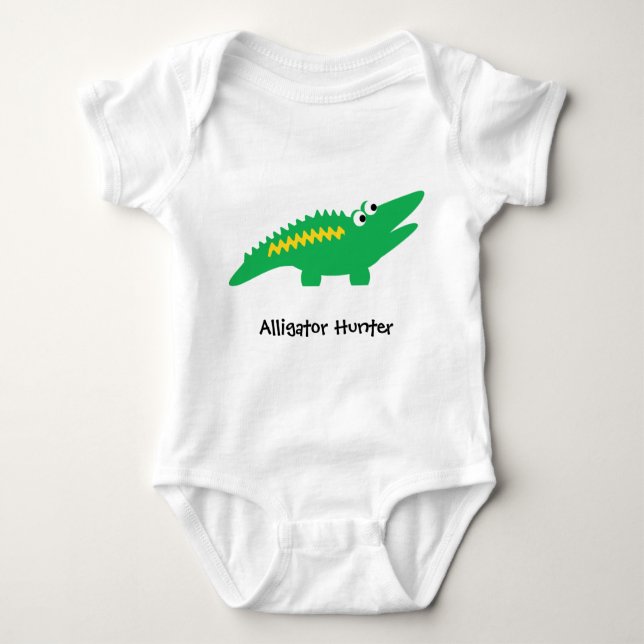 Alligator Customisable Text Baby Bodysuit (Front)