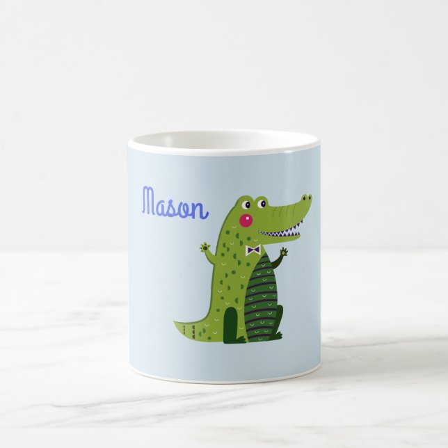 Alligator Cute Custom Name Coffee Mug (Center)