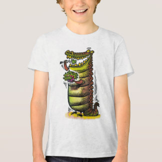 alligator eating a salad Tri-Blend shirt