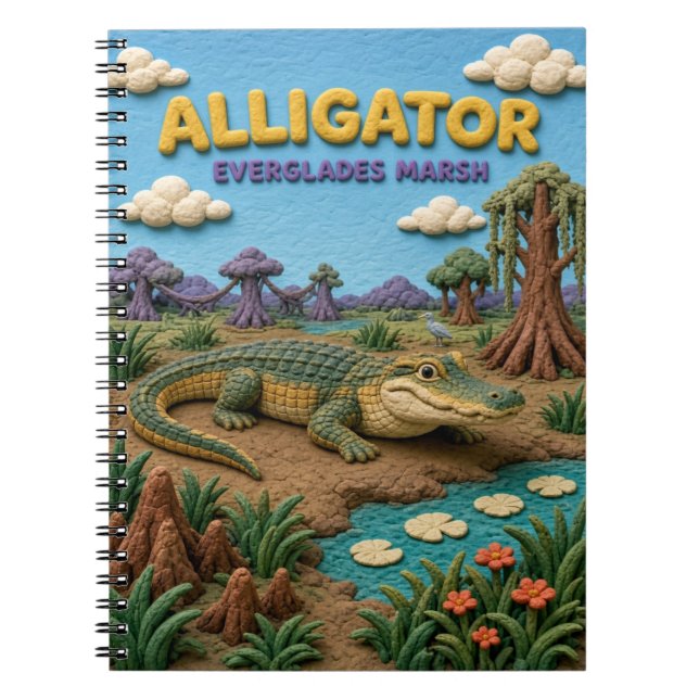 Alligator Everglades Marsh Modern KlayKoo Notebook (Front)