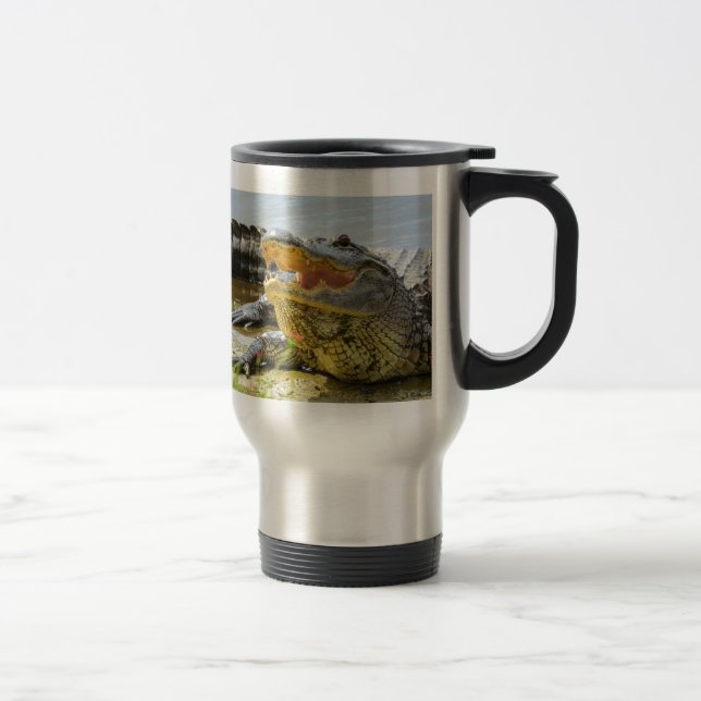 Alligator. Face to face Travel Mug (Right)