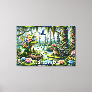 Alligator Fantasy Swamp Thunder_Cove Canvas Print