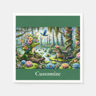 Alligator Fantasy Swamp Thunder_Cove Napkin