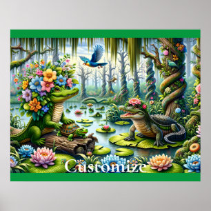 Alligator Fantasy Swamp Thunder_Cove Poster