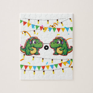 Alligator Festive Colourful Music Baby Shower  Jigsaw Puzzle
