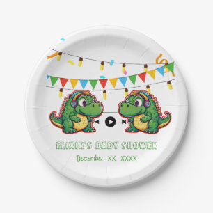 Alligator Festive Colourful Music Baby Shower Paper Plate