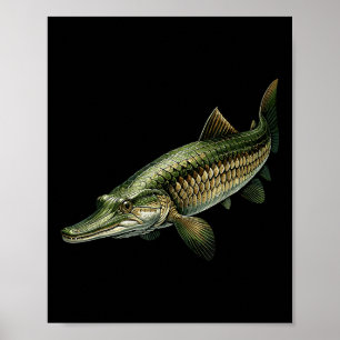 Alligator Gar Fish Tee Vintage Fishing Graphic - U Poster