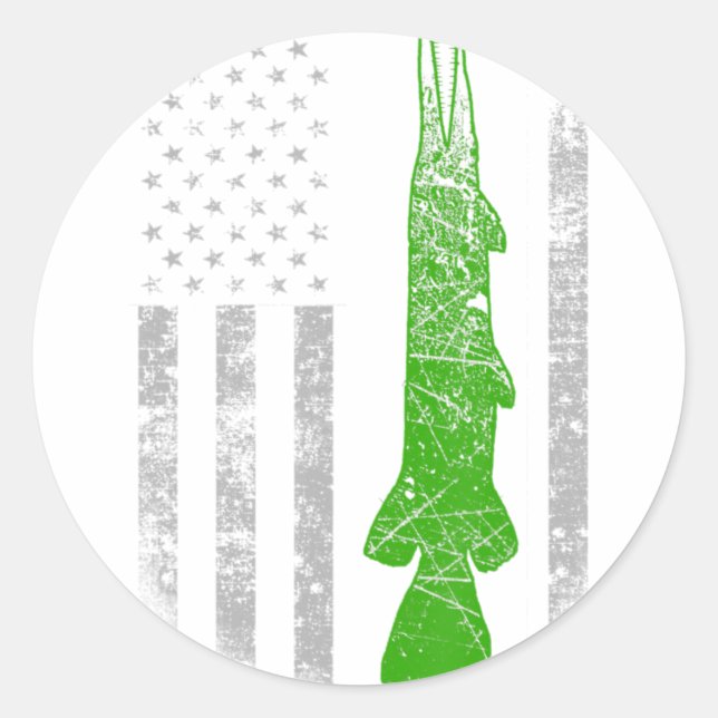 Alligator Gar Flag - Alligator Gar Fishing  Classic Round Sticker (Front)