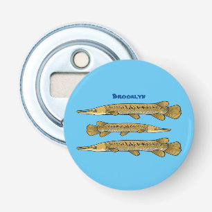 Alligator garfish cartoon illustration bottle opener