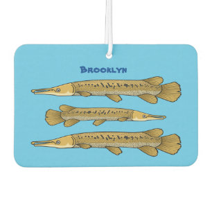 Alligator garfish cartoon illustration car air freshener