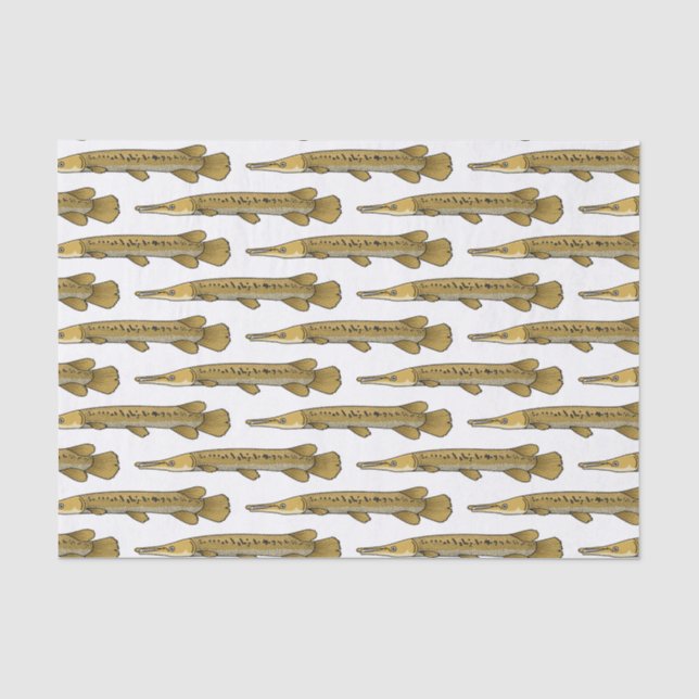 Alligator garfish cartoon illustration  tissue paper (Front)