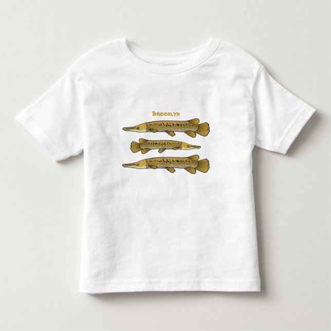 Alligator garfish cartoon illustration toddler T-Shirt (Front)