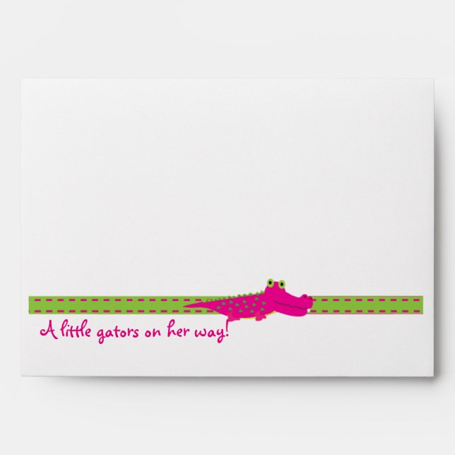 Alligator GIRL BABY SHOWER ENVELOPE (Front)