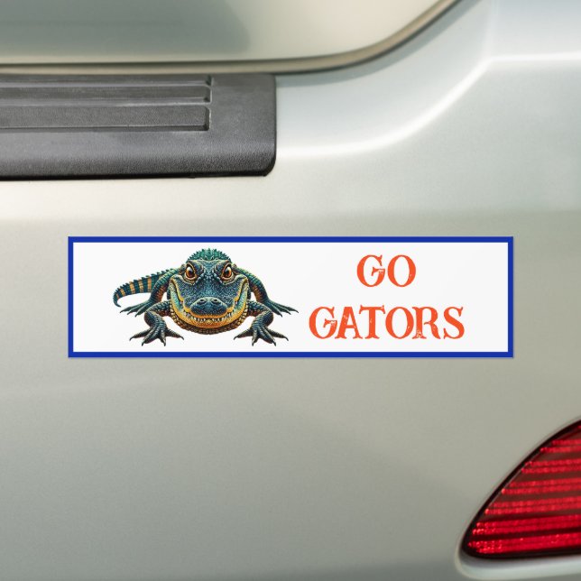 Alligator - Go Gators  Bumper Sticker (On Car)