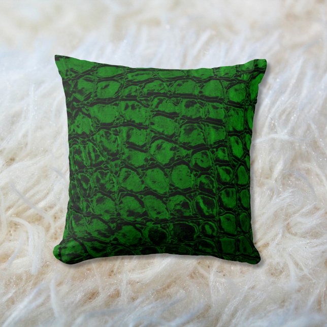 Alligator Green Faux Leather Cushion (Creator Uploaded)