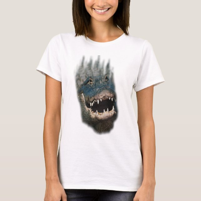 Alligator Head Shot-Huge reptiles T-Shirt (Front)