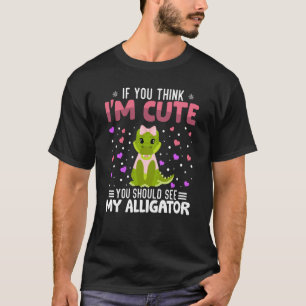 Alligator Heart Valentine's Day Animal For Womens T-Shirt