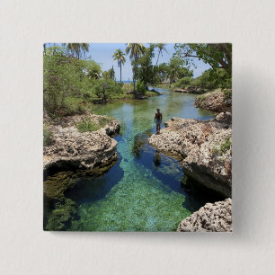 Alligator Hole, Black River Town, Jamaica 15 Cm Square Badge